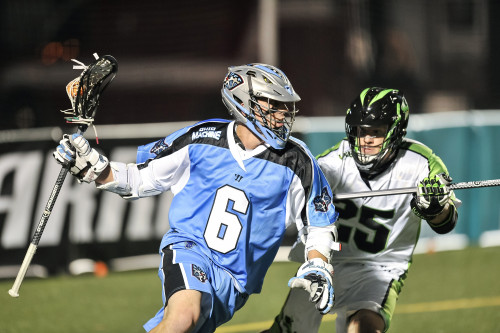 DELAWARE, OH - MAY 18:  Steele Stanwick #6 of the Ohio Machine controls the ball against the New York Lizards on May 18, 2013 at Selby Stadium in Delaware, Ohio.  (Photo by Jamie Sabau/Getty Images)