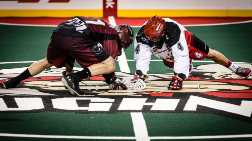 at Scotiabank Saddledome on January 10, 2014 in Calgary, Alberta, Canada.  (Photo by Clint Trahan/Calgary Roughnecks)