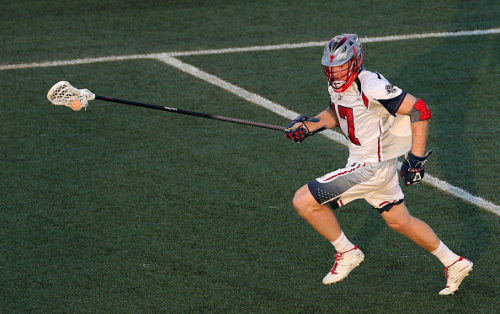 HEMPSTEAD, NY - AUGUST 1: Brodie Merrill #17 of the Boston Cannons against the New York Lizards at James M. Shuart Stadium on August 1, 2015 in Hempstead, New York. (Photo by Adam Hunger/Getty Images)