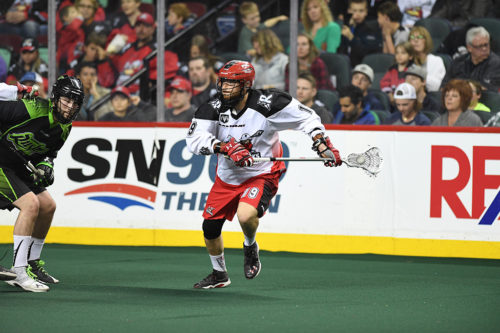 CALGARY, AB - MAY 14, 2016: The Saskatchewan Rush defeated the Calgary Roughnecks with a 16-10 win to take a 1-0 series lead in the West Division Finals in front of a crowd of 12,211 at Scotiabank Saddledome on Saturday night.