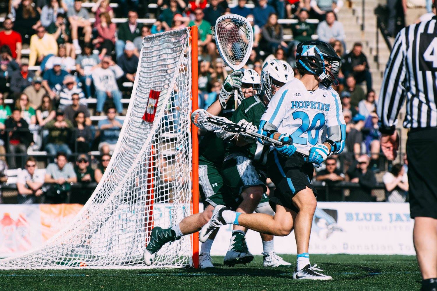 Forry Smith of the Hopkins Blue Jays in action against Loyola on February 18, 2017. (Photo credit: Kate McEvilly Photography)