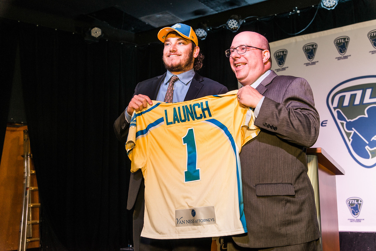 Dylan Molloy goes first overall at the 2017 MLL draft. (Photo credit: Major League Lacrosse)