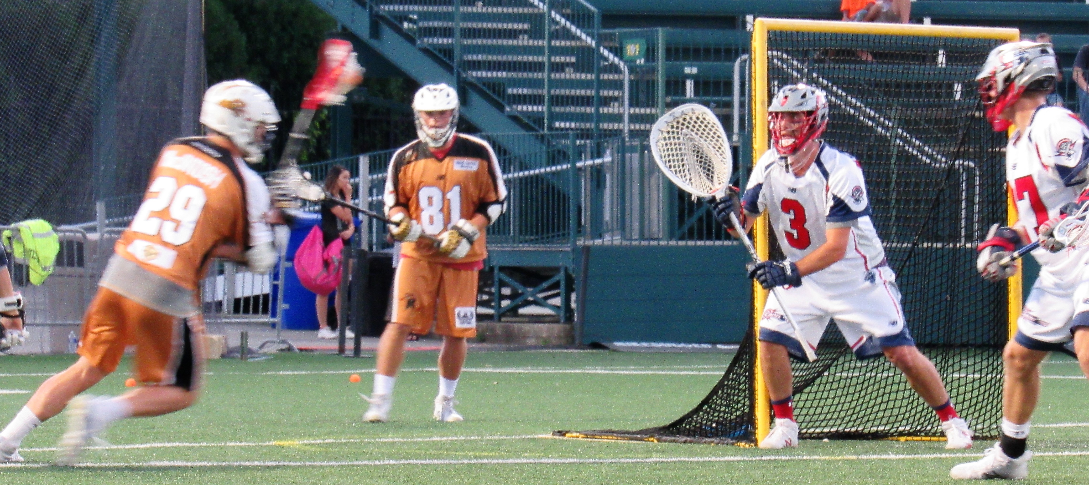 Jordan MacIntosh drives to goal to net one of his four goals. (Photo credit: Rocco J. Granato)