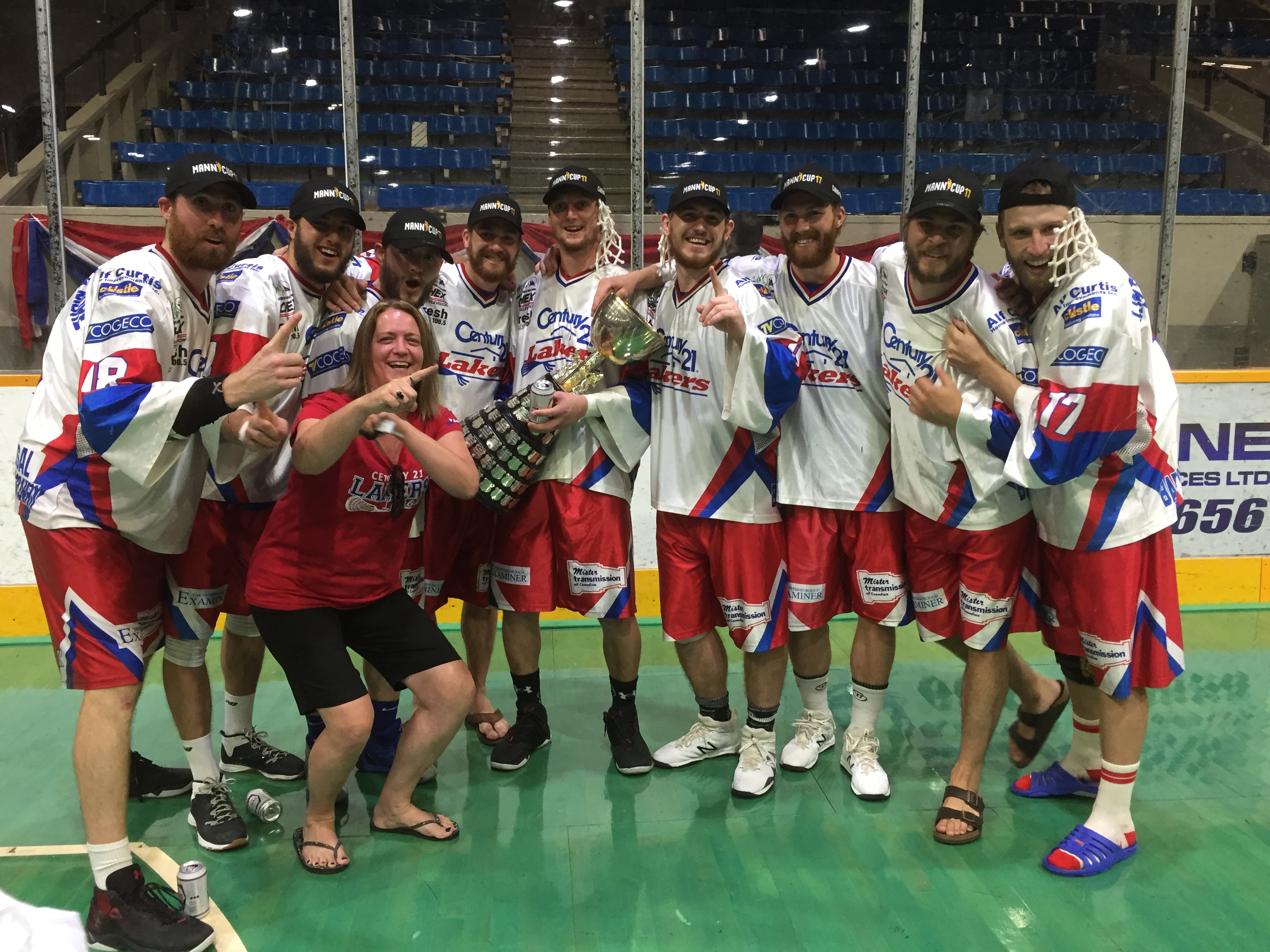 Peterborough minor lacrosse graduates with the Mann Cup (and Turner Evans' mama!) Photo: Anna Taylor