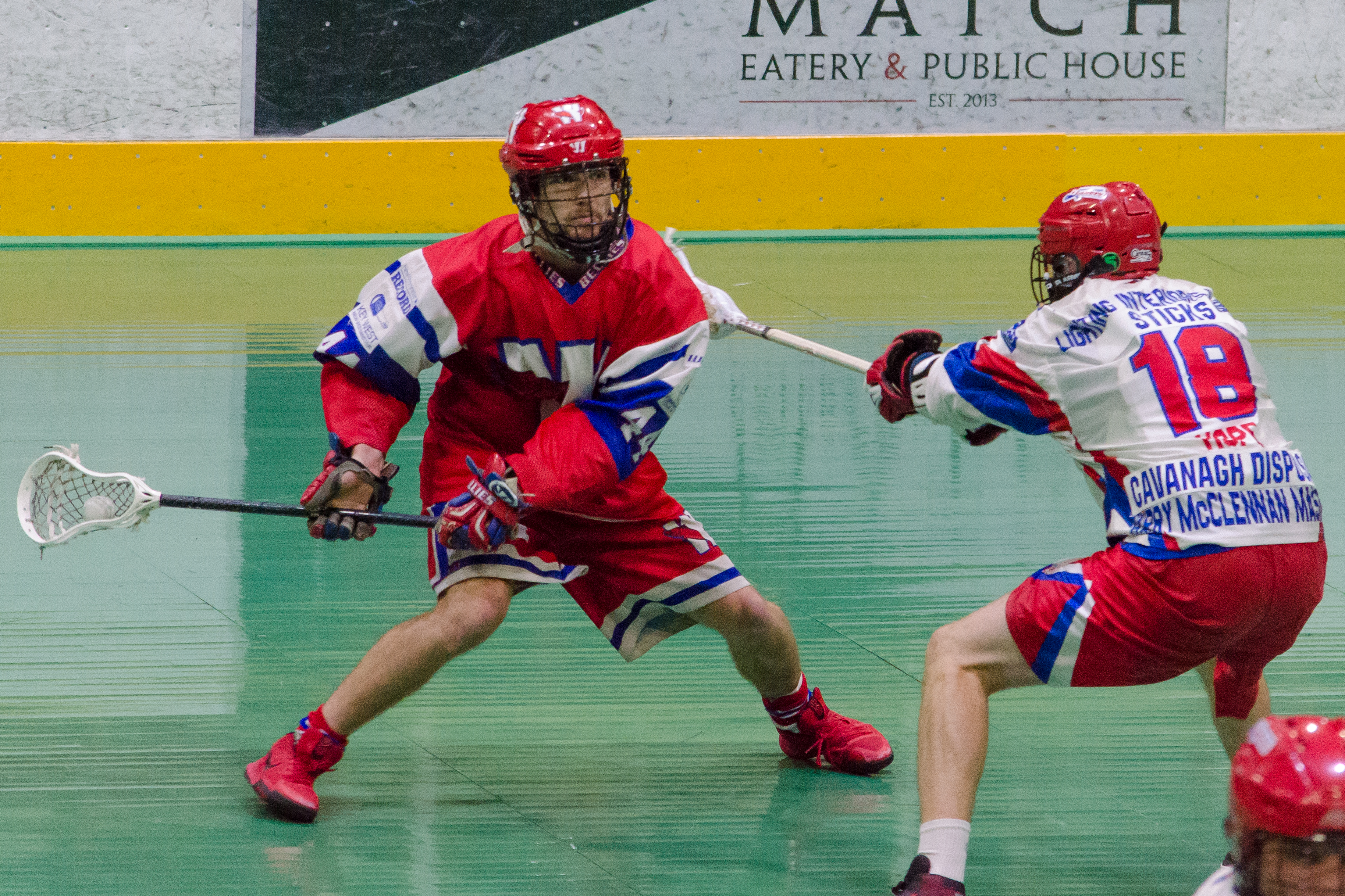 Anthony Malcolm of the New Westminster Salmonbellies during game two of the 2017 Mann Cup.